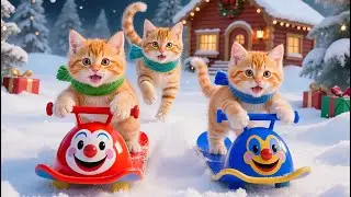 Mama Cat Crafts a Snowboard for Her Kitten to Enjoy a Fun and Safe Winter Ride ❄️🐱🏂