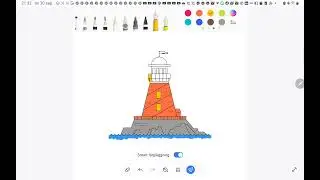 PENUP - Drawing And Painting App Program - Part 30 - The Lighthouse - Orange,Gray And Blue Coloring 