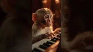 🎹 Cute Baby Monkey Piano Performance | Relaxing Music for Stress Relief