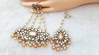How to Make Kundan Jewelry at Home | DIY Kundan jhumer and tika |NFS CRAFTS