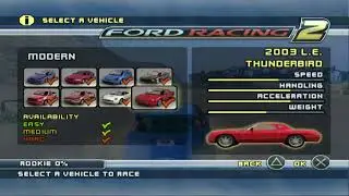 Ford Racing 2 PS2 All cars list