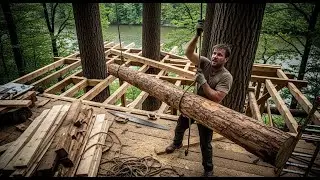 Building a Secret Dugout Inside a Hollow Tree | Building the Most Hidden Bushcraft Shelter ( ASMR )
