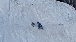 Snowmobile Leaves Driver Behind | JUST SNOWMOBILES