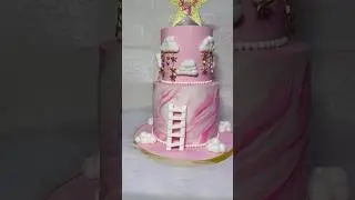 Pink Marble 🤍🩷 #cakedecorating #cakeshorts #fondantcake #caketutorial #birthdaycake #cakeart