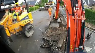 kubota kx 57-4 enGcon rotortilt heat pipe trench part1