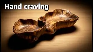 Hand-Carving a Double Wooden Fruit Bowl from a Damaged Log