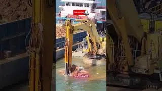 Crane Dredging the Riverbed | Craft idea21 #shorts #viral #fyp #craftidea23 #crane #excavator