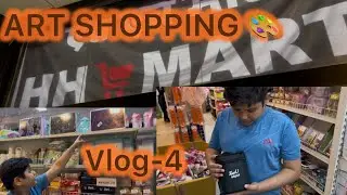 Art Shopping Vlog 🎨 | HH Mart Visit | Acrylic Colours