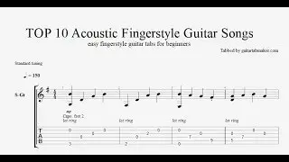 TOP 10 easy acoustic fingerstyle guitar tabs (PDF + Guitar Pro)