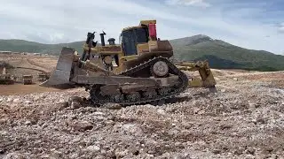 Caterpillar D9T Bulldozer Ripping Hard Ground - Diastasi Ateve