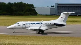 Encore: Arcus Air Embraer Phenom 300 D-CAAG close up at Cambridge