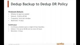 Dedup Backup to Dedup DR Policy