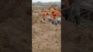 Technical take out sand to remove ground beam formwork