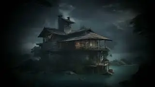 Mysterious Village Tranquility: Nighttime Atmosphere with Wolves' Calls cricket night ambiance