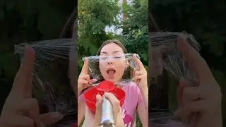She Tried This Plastic Wrap Challenge 😂🔥#shorts #challenge #music #funny