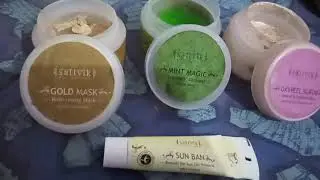 Sattvik mint magic antiseptic cleanser.. Mint & neem and gold mask.. revitalising mask kaolin &sanda