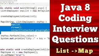 Java 8 Coding Interview Question | Convert List to Map Using GroupingBy | #1