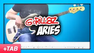 Gorillaz - Aries | Bass Cover with Play Along Tabs