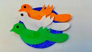 Tri-colour pigeon Badge | Tricolour craft | tricolour badge idea
