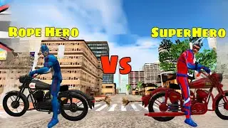 Rope Hero Bullet Bike Vs Superhero Bullet Bike Race in Rope Hero Gta V | Rope Hero Vice Town |