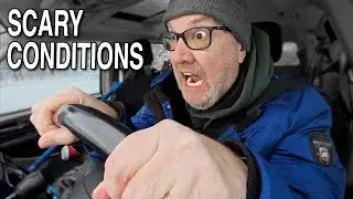 Canadian White Knuckle Highway Winter Storm Driving