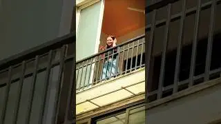 Surprise while coming in balcony above car propose