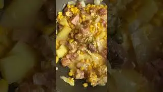 Farofa caipira fim do recesso forense, receita feita com carne do churrasco que sobrou do domingo.