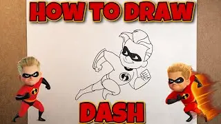 HOW TO DRAW DASH | THE INCREDIBLES | Easy Step-by-Step Tutorial | FOR KIDS