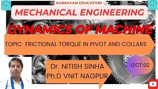 Frictional Torque in Flat Pivot bearing under Uniform Wear theory/Lect02/#DOM,#TOM/Dr. Nitish Sinha