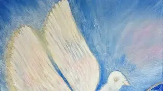 How to paint a glowing dove, symbol of love and peace Part 2 