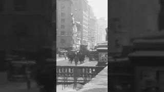 1930s NYC Winter Traffic: Vintage Cars, Double-Decker Bus, and Snowy Streets Vintage #short #shorts