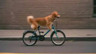 Dog riding a bike REAL!!!