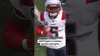 Jabrill Peppers wears guardian cap due to new NFL guidelines #nfl #sports #patriots #viral #shorts