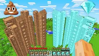 I look TALLEST DIAMOND VILLAGE vs BIGGEST DIRT VILLAGE Battle in Minecraft !!! New Secret Village !!