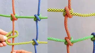 Learn How To Tie Climbing Net/ Cargo Net/ Tying Crown Knot. #knots #shorts