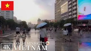 After Rain Ho Chi Minh City Walking Tour 4K Vietnam 2025