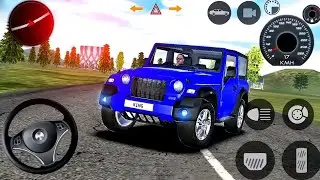 New mahindra modified blue thar game video😈||indian car stimulator 3d / androidgameplay 📲