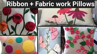Ribbon work pillow designing // fabric pillow designing || Girls Dressing Matters