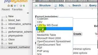 How to Export Database Code to Json File in PHPmyAdmin