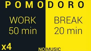 50-Minute Work Timer with 20-Minute Break | Pomodoro Technique
