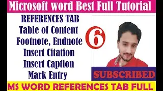 Ms word references tab | Microsoft word page references Manu | ms word reference Table of Contents
