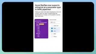 Azure DevOps YAML Multi Select using stringList #azure #azuredevops #mvpbuzz #mctbuzz