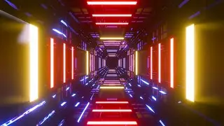 4K Abstract Fast Moving Square Syber Neon Lights Metallic Color Screensaver Video TV Background