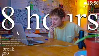 LIVE | 8-HOUR study with me 📚⛈️ rain sounds & pomodoro timer 60 & 10