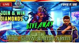 REDEEM CODE GIVEAWAY WITH TNB ARMY AND TNB SHIVA || FREE FIRE LIVE WITH TERMINATOR BROTHERS