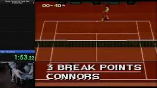 Jimmy Connors Pro Tennis Tour, 1 set - amateur Clay court - 00.04.09 IGT -  Speedrun WR