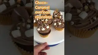 Chocolate and Caramel overload cupcakes#music #cupcake #satisfying #overload #indulgence #cake #food