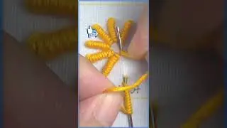New hand embroidery #shorts tutorial of Bullion Stitch | Basic hand embroidery learning #shorts