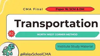 [#2] Transportation &ndash; North West Corner Method | CMA Final Paper 16 SCM