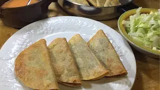 Tacos Dorados de Carne Deshebrada con Papas